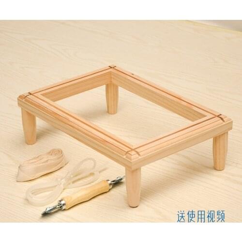 French style embroidery frame trumpet desktop embroidery stretch esage crochet front and back pine wood shelf