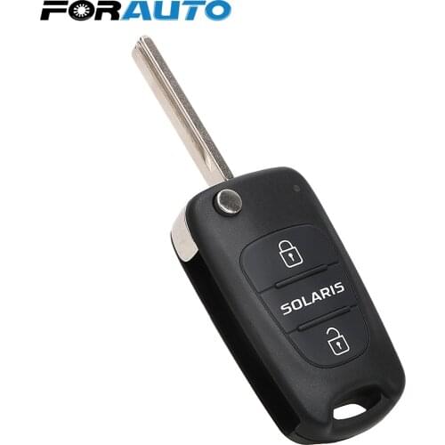 FORAUTO Car Key Shell 3 Button Remote For Hyundai Solaris Replacement Flip Folding Blank Key Case Fob Car Accessories