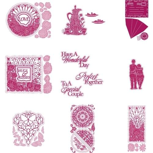 Beautiful Day Flower Wedding Anniversary Metal Cutting Die Scrapbook Embossed Paper Card Album Craft Template Cut Die Stencils