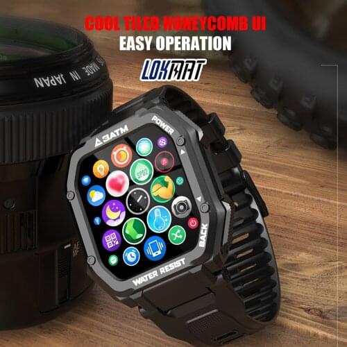 LOKMAT C16 Smart Watch Men 1.69" Touch Screen Heart Rate Blood Pressure Monitor Life Waterproof Fitness Tracker Smartwatch Women