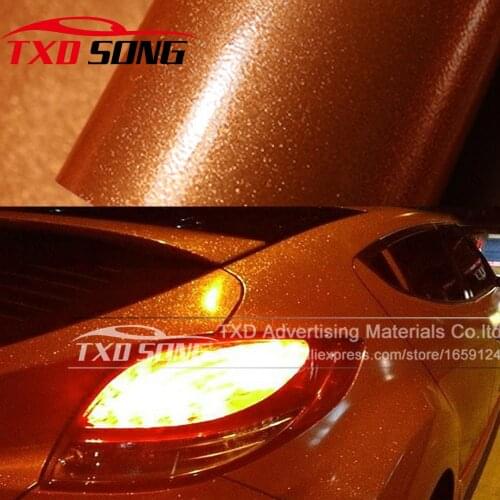 Fashion Car Styling High Glossy Diamond Pearl Glitter Orange Glossy glitter pearl car vinyl sticker with size: 12/30/50/60x100CM