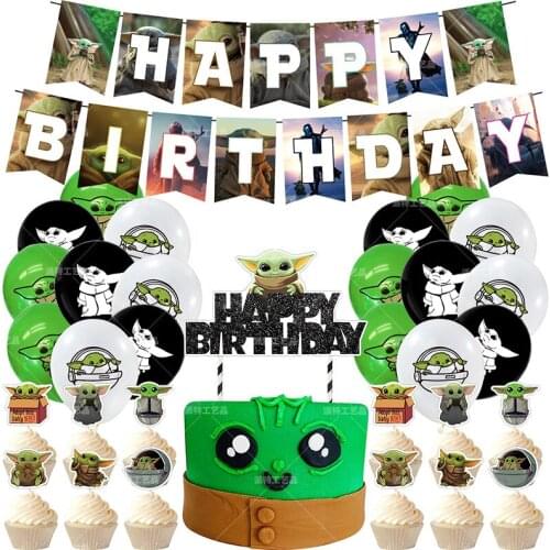 Cartoon Children Yoda Decoration Balloon Set Anime Movie Star Wars Theme Aluminum Film Balloon Combination Party Supplies