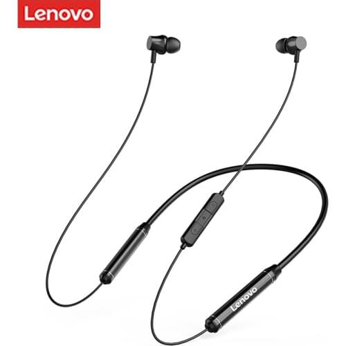 Original Lenovo 2021 New QE07 Neck Hanging Wireless Bluetooth Earphone Sport Headphone 9D Stereo Bass Headset Running Earplugs