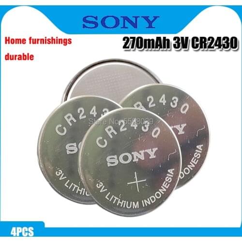 4PCS/lot Original SONY CR2430 Button Cell Battery 3V Lithium Batteries CR 2430 for Watch Remote Toy Computer Calculator Control