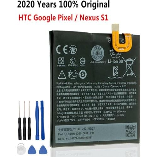 Original 2770mAh B2PW4100 Replacement Battery For HTC Google Pixel / Nexus S1 Li-ion Polymer Batteries Batteria+Free Tools