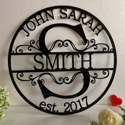 Personalized Laser Cut Acrylic Any Name Wall Decor, Monogram Sign Outdoor Hanging,EST photo prop wall sign,Housewarming Gift