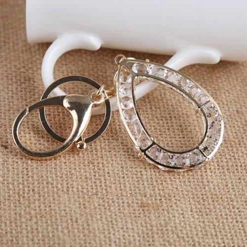 Crystal Rhinestone Water drop Keyrings Key Chains Holder Purse Bag For Car christmas Gift Keychains Jewelry AZL682