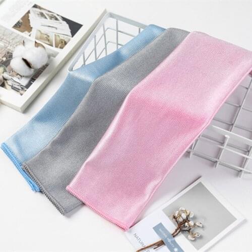 Microfiber Glass Cleaning Cloth Multifunction Lint-free Absorbent Washing Scouring Pad Cloth Kitchen Household Clean Accessories
