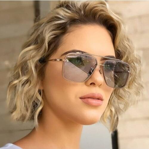 Fashion Metal Men Sunglasses Women Black Grey Shades Men Vintage Brand Square Sun Glasses for Female Men Unisex Oculos De Sol