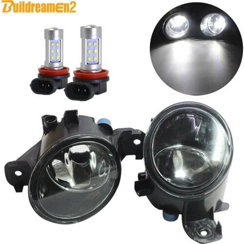 LED Fog Light Assembly H11 Car Right + Left Fog Lamp DRL White 12V For Nissan Juke Qashqai Teana NV400 Sentra Micra Sunny Rogue