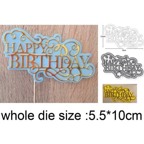 Metal Cutting Dies Cut Die Mold Letter Happy Birthday Balloon DIY Scrapbooking Paper Craft Knife Mould Blade Punch Stencils Dies