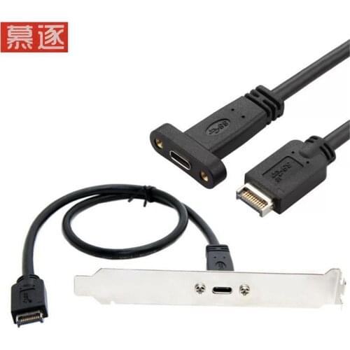 Usb3.1 Usb 3.1 Front Panel Header Type-E Type E To Usb-C Type-C C Female Extension Cable With Panel Mount Screw