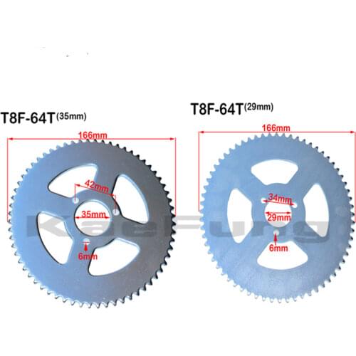 T8F 44T 54T 64T 74T 26mm/29mm/35mm/54mm inner Dia Sprocket Mini Moto ATV Quad Dirt Pit Pocket Bike Cross 47cc 49cc engine Parts