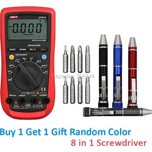 AC DC Voltmeter Ammeter Ohm Multimeter UNI-T UT-61C UT61C LCD Display Digital Multimeters