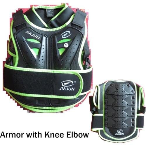 Green Children Boys Girls Protect Vest Armor Motocross Motorcycle Racing Riding Jacket Chest Back Protector With Knee Elbow pad
