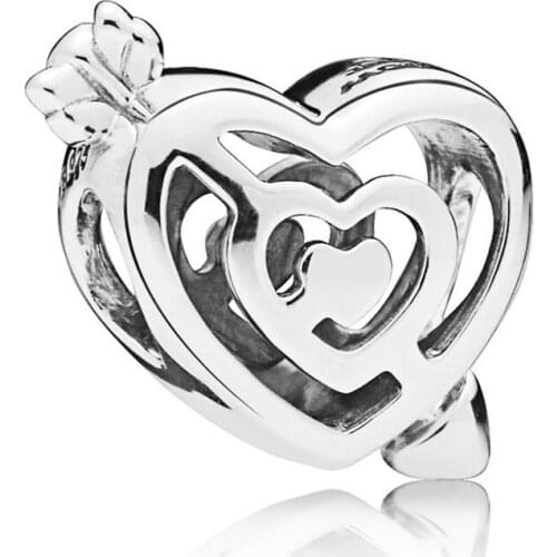 2019 Valentine Day Beads Genuine 925 Sterling Silver Jewelry Path to Love Charm Fashion Jewelry for Women QANDOCCI