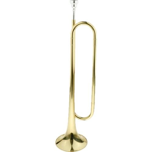 1 Set Students Bugle Cavalry Trumpet Brass Instrument Golden
