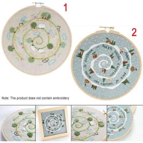 1Set Embroidery Starter Kit Pre Printed Needlework Plant Pattern Color Threads for Handmade Kit DIY Best Gift -30