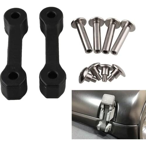 1 Pair Black Durable Hood Latch Upgrade Kit Stops Shake Rattle Set for 2007-2017 Jeep Wrangler JK