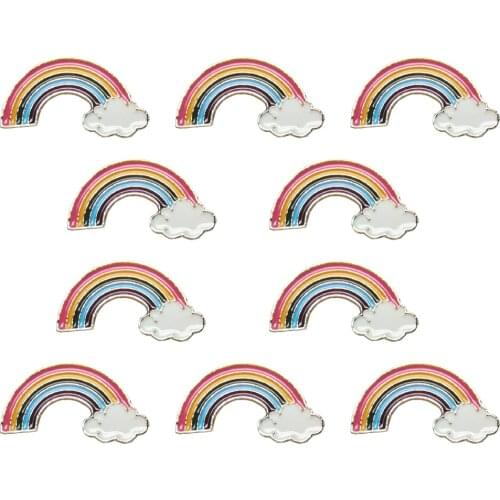 10Pcs/Lot Rainbow Brooch Peace and Love Enamel Pins Clothes Bag Lapel Pin Gay Lesbian Pride Icon Badge Unisex Jewelry Gift