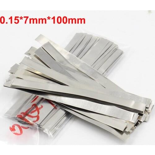 100pcs/lot 0.15mm x 7mm x 100mm Low Resistance 99.96% Pure Nickel Strip Sheets for Battery Spot Welding