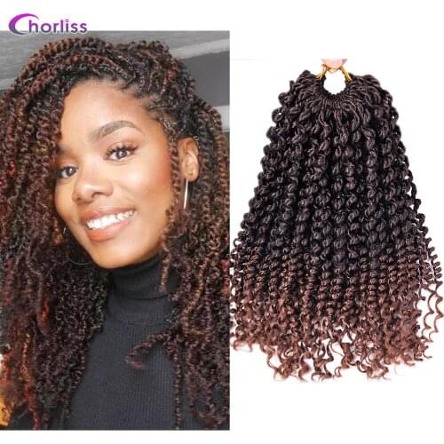 16 inch Fluffy Crochet Braids Ombre Spring Twists Hair 24 Root Synthetic Braiding Hair Extensions Braids Passion Twist For Women