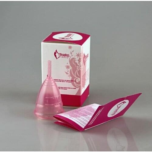 200pcs/lot 100% Medical Grade Silicone Menstrual Cup Large/Small Soft Reusable Period Feminine Hygiene Lady Cup Moon Period Cup