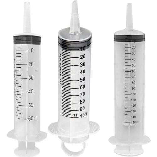 60ml/100ml/150ml Reusable Big Large Hydroponics Plastic Nutrient Sterile Health Measuring Syringe Tools Cat Feeding Accessories