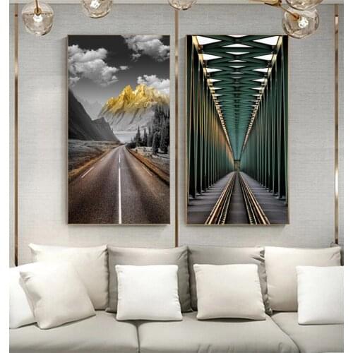 Abstract Landscape Space Geometry Canvas Painting Wall Art Posters Prints Wall Pictures for Living Room Home Wall Cuadros Decor