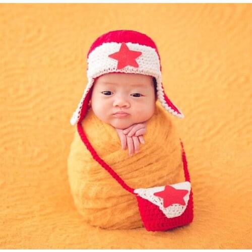 Newborn baby photography accessories crochet hat bag leifeng costume infant baby photo props toddler studio shoot fotografia new