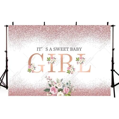 Avezano Rose Golden Girl Birthday Photography Background Pink Studio Photo Baby Party Table Decor Gift Custom Vinyl Backdrop