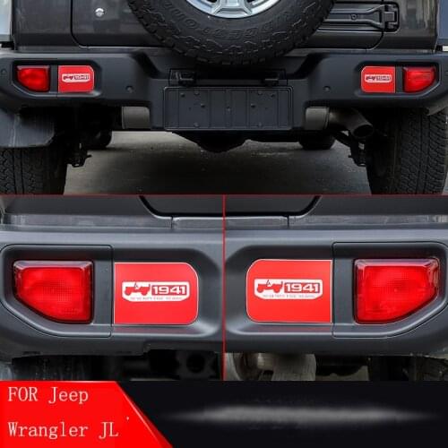 Car Rear Fog Light ABS Trim Aluminum Alloy Bumper Patch For Jeep Wrangler JL 2018 2019 Rear Fog Lamp Modification Accessories