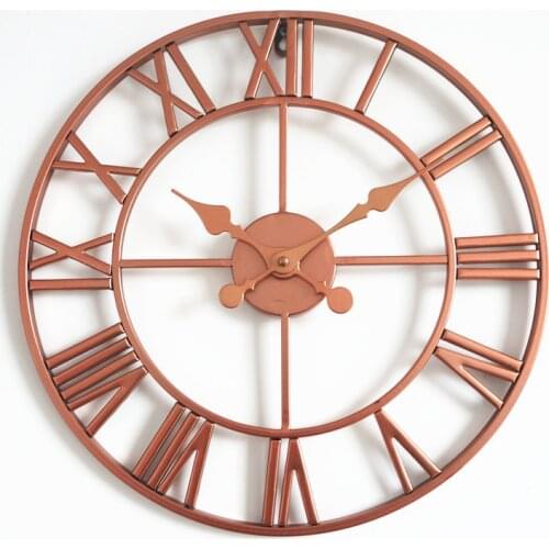 Rose Gold European style decorative iron wall clock