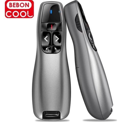 For Powerpoint Clicker Wireless Presentation Clicker with Air Mouse Control & Red Light Presenter Pointer with USB Receiver