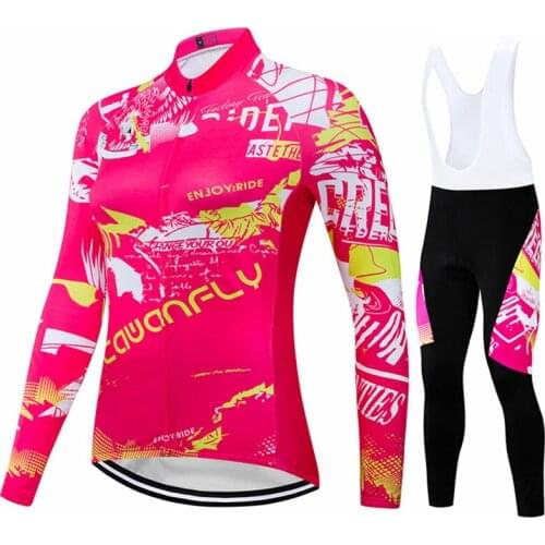 DWF Female Cycling Jersey Long Sleeves Road Cycling Clothes Spring Autumn Breathable Long Sleeves Bicycle Womens Jersey