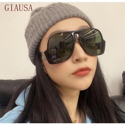 GIAUSA New European and American modern retro avant garde mens and womens fashion large frame sunglasses glasses