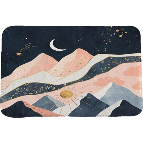 Mountain Range Mountains Creative Printing Carpets and Rugs for Bedroom Living Room Carpet Kitchen Bathroom Anti-Slip Floor Mats