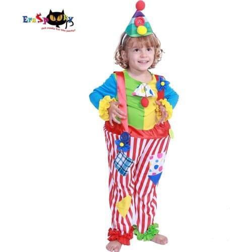 Carnival Party Costumes Boys Halloween Costume For Kids Cute Circus Clown Jumpsuit Fancy Dress Toddler Joker Children Cosplay