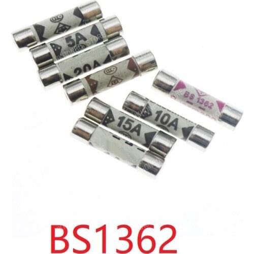 BK1/TDC180 BS1362 Ceramic Fuse 240VAC 6*25mm 1A 2A 3A 5A 10A 13A