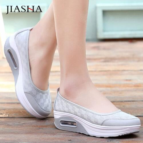 Casual Wedges Shoes Woman Sneakers Comfortable Breathable Mesh Platform Sneakers Women Shoes SLIP-ON tenis feminino