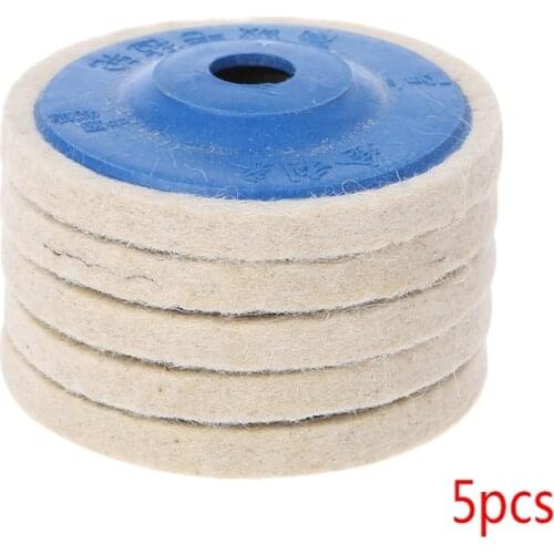 5Pcs 4'' Round Polishing Wheel Felt Wool Buffing Polishers Pad Buffer Disc Tools