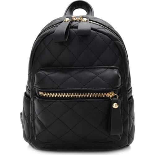 Teenager Girls Small Backpack Female Lingge Leather Backpack Purse Women Mini School Bags Cute Funny Backpack For Girl