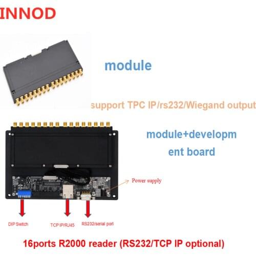 Warehouse management 16 ports long range uhf rfid tag reader controller tcp/ip rj45 epc iso 6c/b gen2 passive 12v power supply