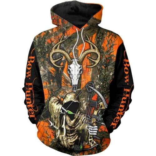 Grim Reaper Bow Hunter Camo 3D Printed Men Hoodies/sweatshirts Harajuku Fashion Hooded Autumn Hoody Casual streetwear Drop ship