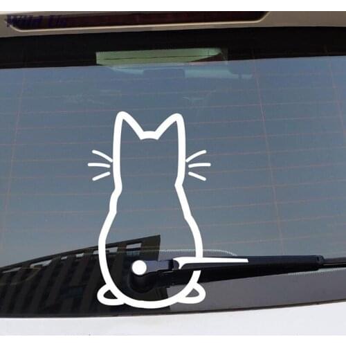 Funny Moving Tail Cat Car Sticker Window Wiper Decals Rear Windshield Sticker