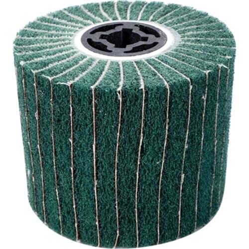 Non-woven Wire Drawing Polishing Burnishing Wheel Core Wire Wheel Flap Brush for Metal/Aluminum/Copper Surface Treatment