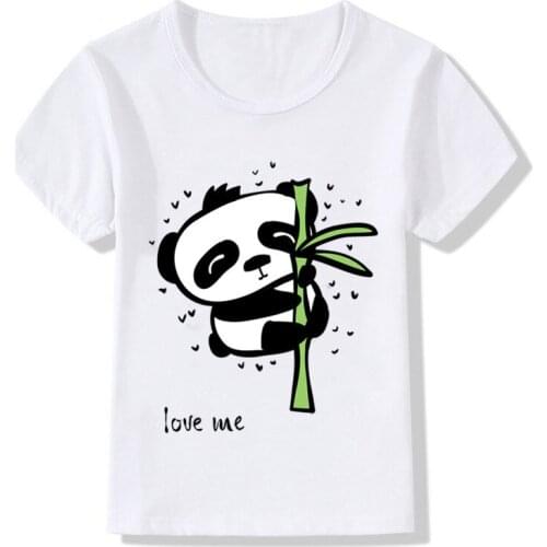New Panda Cartoon Funny T-Shirts For Boys Kids Summer Clothes Boys Girls