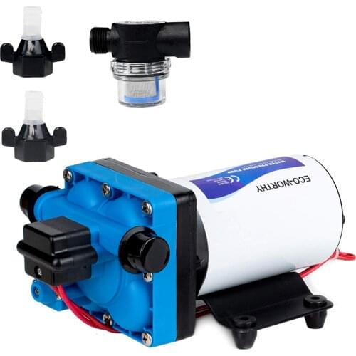 DC HOUSE 42-Series Upgrade Water Diaphragm Pressure Pump, 5.0 GPM 55 PSI 12V DC Self Priming Water Pump for RV Caravan Marine Ya