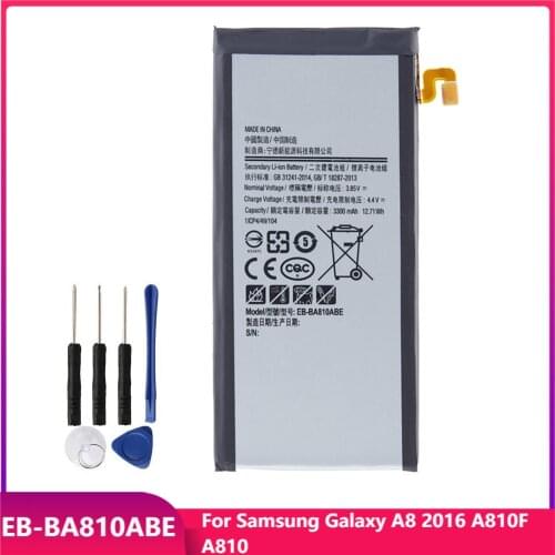 Original Phone Battery EB-BA810ABE For Samsung Galaxy A8 2016 SM-A810F A810F A810 Replacement Rechargable Battery 3300mAh