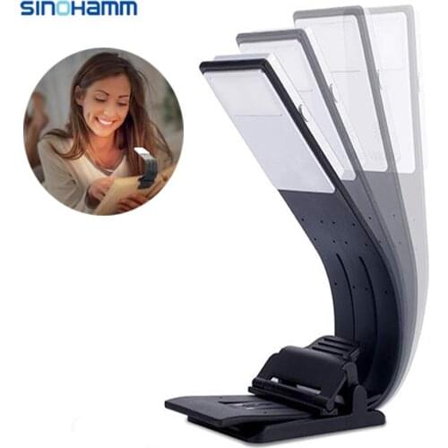 Rechargeable Kindle Light Black Body Led Light For E-book Folding Clip On Book-Mark USB Led Power Bank Reading Lamp Portable